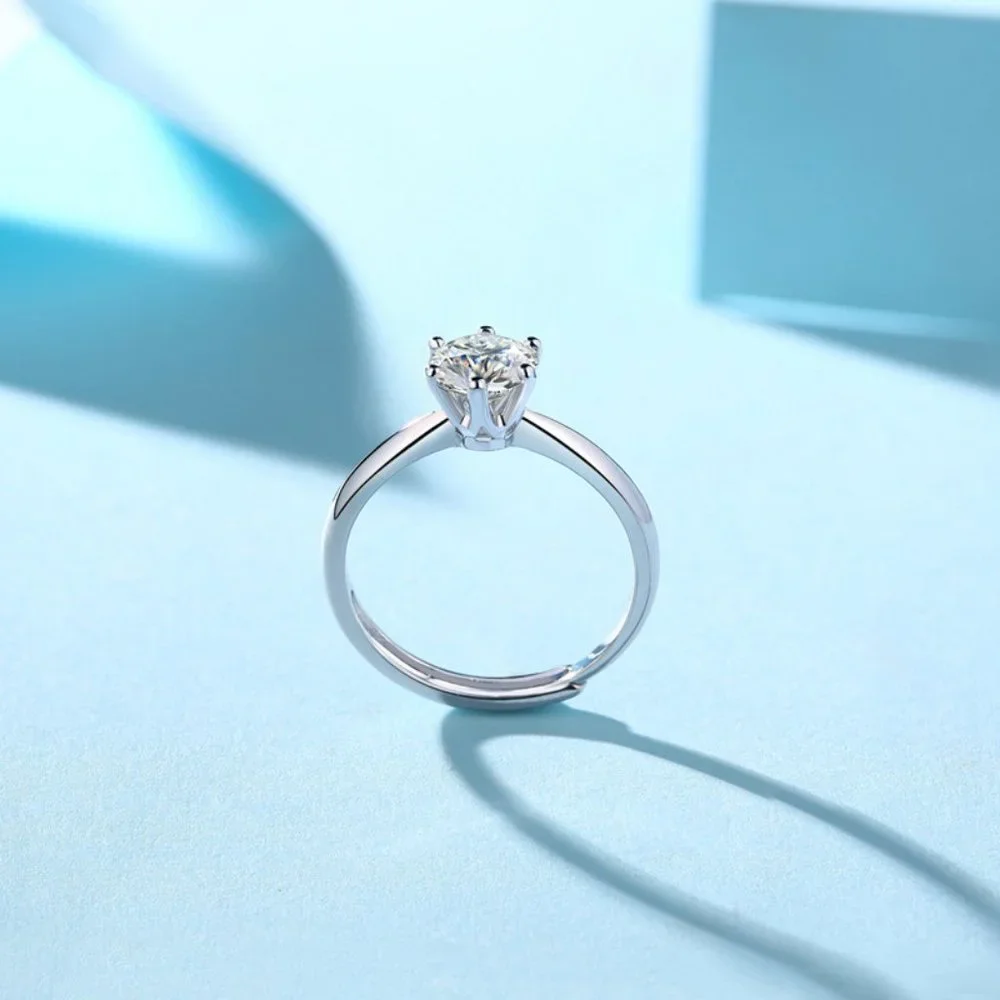Certified 3ct. t.w. Moissanite Diamond Solitaire Engagement Ring NEW G - Picture 4 of 10